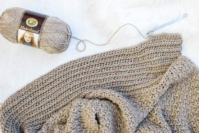 June ~ Cable Crochet update ~ Heartland yarn from Lion Brand ~ by