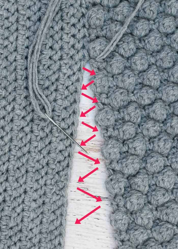How to join crochet squares using this easy crochet seaming technique.