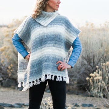 A simple combination of extended half double crochet and slip stitches make for a knit-looking “braided” texture in this free women's crochet poncho pattern featuring Lion Brand Scarfie Yarn.