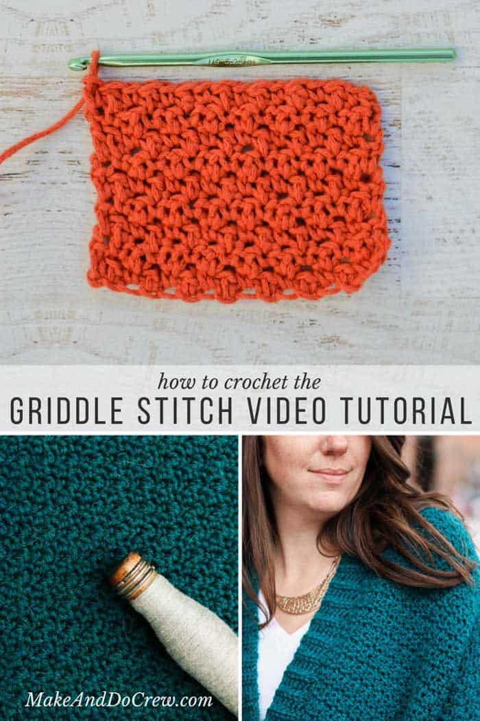 Collection of crochet patterns made using the griddle stitch.
