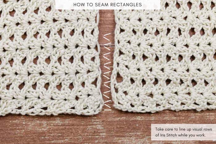 How to seam two crochet pieces together - free photo tutorial.