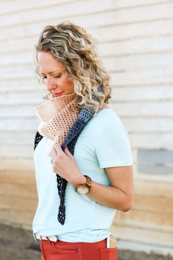 Dawn Till Dusk crochet triangle scarf with video tutorial makes a perfect Mother's Day gift.