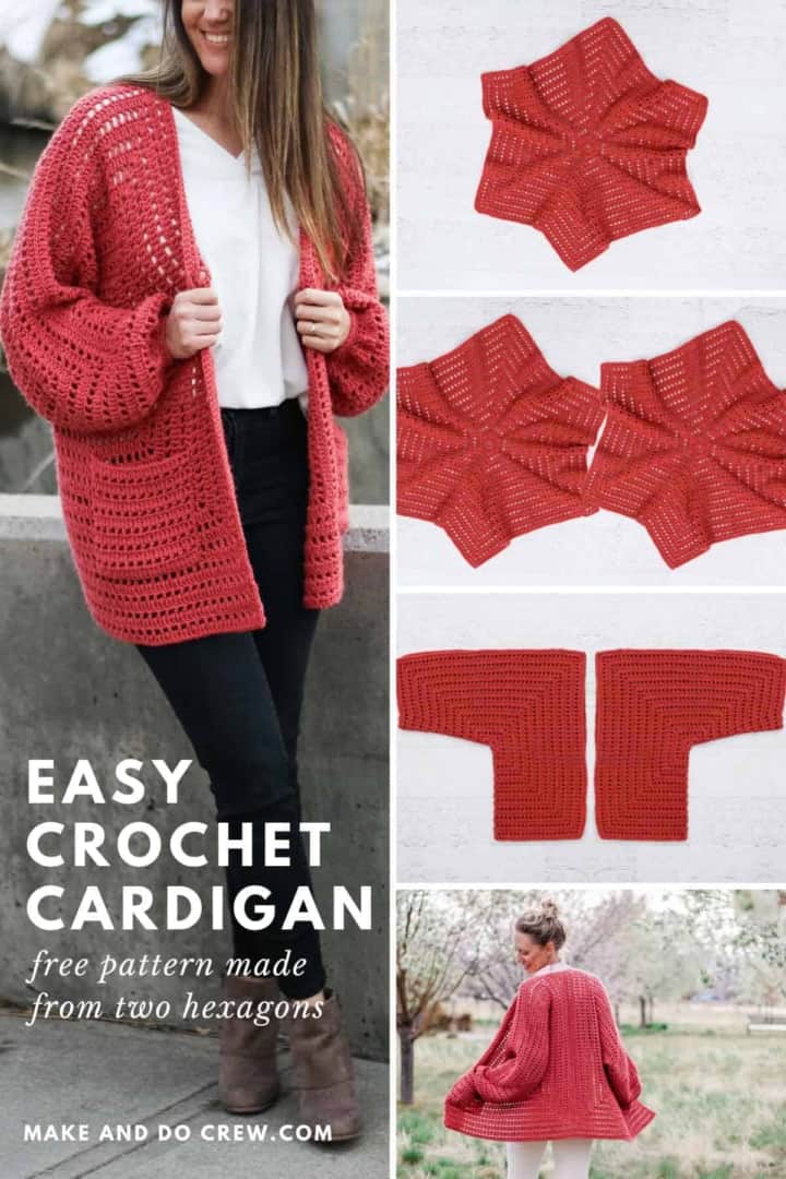 Easy Crochet Sweater Pattern (made from 2 hexagons!) >> Make & Do Crew