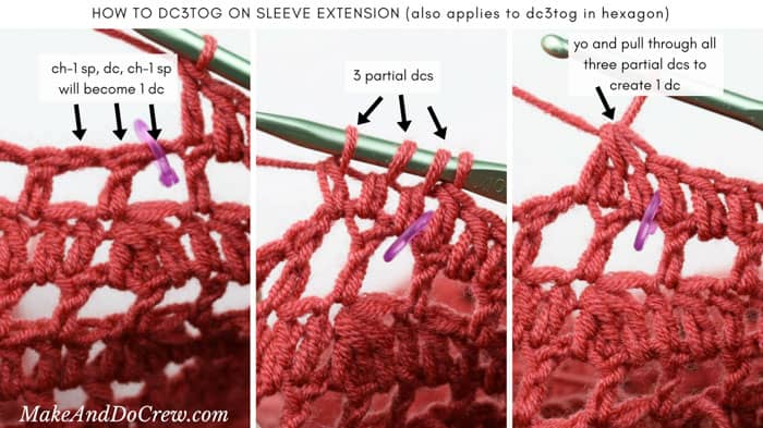 How to decrease in double crochet - step by step tutorial