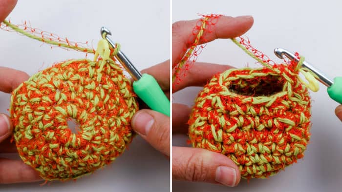 Keep your dishes clean and mesh produce bags out of the landfill at the same time with this simple crochet pot scrubber pattern! Perfect Earth Day craft idea you can use year round. Get the free pattern and tutorial below. 