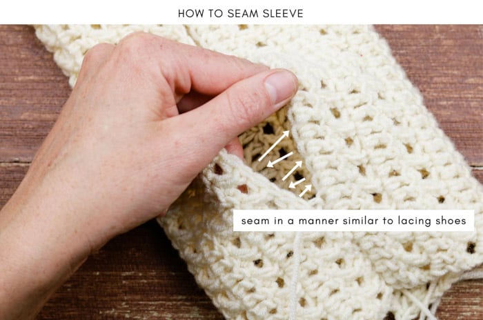 How to seam a crochet cardigan sleeve (video tutorial and free pattern!)