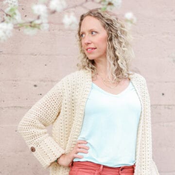 Learn how to crochet a simple cardigan with this video tutorial and free pattern featuring Lion Brand Vanna's Style yarn in Ecru from LoveCrochet.com.