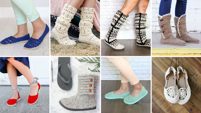 Loads of free crochet slipper and shoe patterns that use flip flops for the soles. Perfect to wear indoors or outdoors. All patterns made with Lion Brand yarn. Lots of video tutorials too!