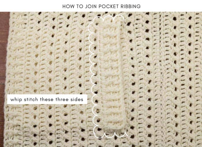 Tutorial: How to add pockets to a crochet cardigan sweater.