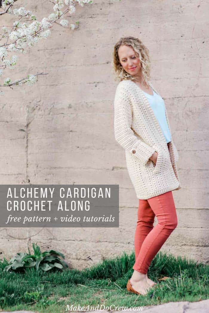 Join the Alchemy Cardigan Crochet Along to make this modern, lightweight spring sweater. Each week includes a free pattern and video tutorial featuring Lion Brand Vanna's Style yarn from LoveCrochet.com.