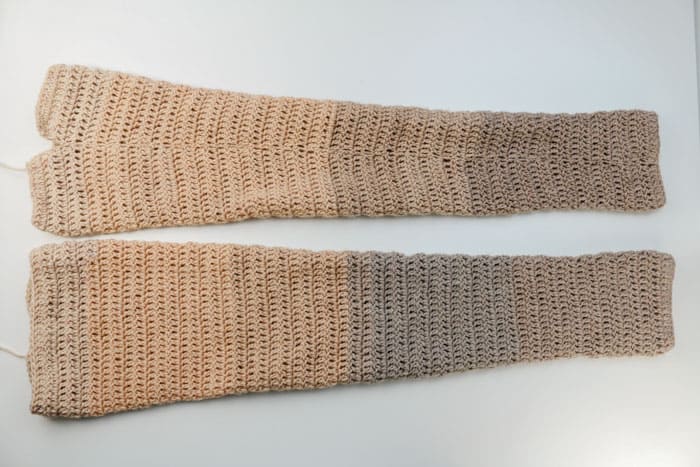 How to crochet in turned rounds to make crochet sweater sleeves. Pretty ombre gradient!