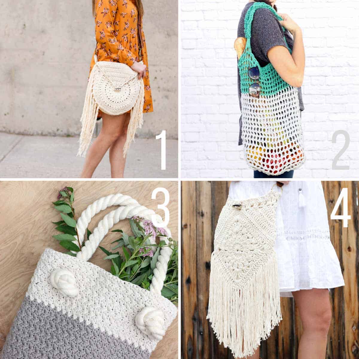Free crochet patterns for purses and bags. 