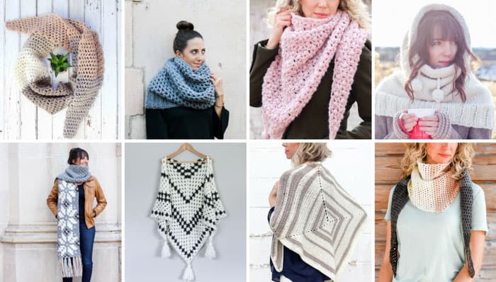Free crochet scarf, cowl, triangle scarves and other easy crochet patterns and tutorials from Make & Do Crew.