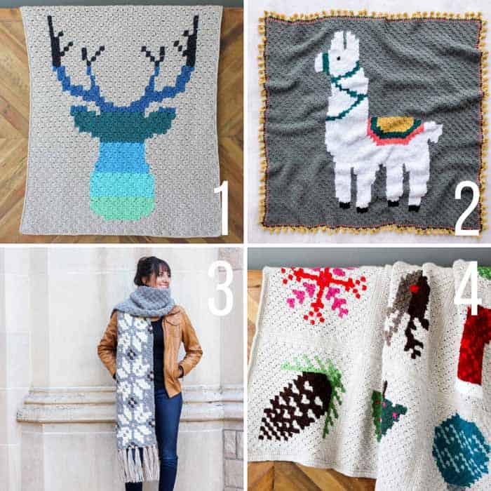 Follow these free corner to corner crochet (C2C) graph patterns with written instructions to make graphgans, baby blankets and super scarves!