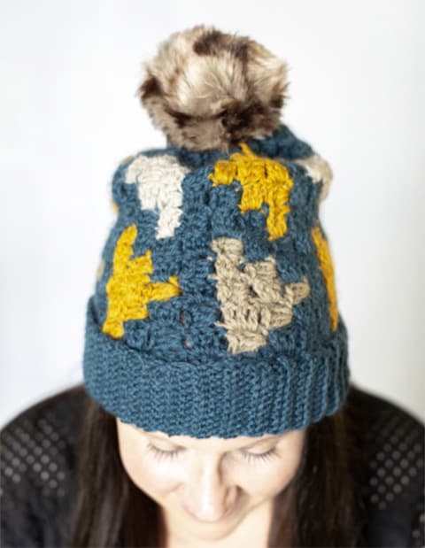 Corner to corner crochet beanie hat pattern from Jess Coppom of Make and Do Crew
