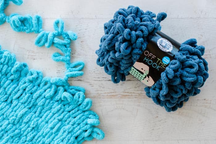 Lion Brand Off the Hook loopy yarn is a perfect fidget for anxiety, adhd and sensory processing disorder.