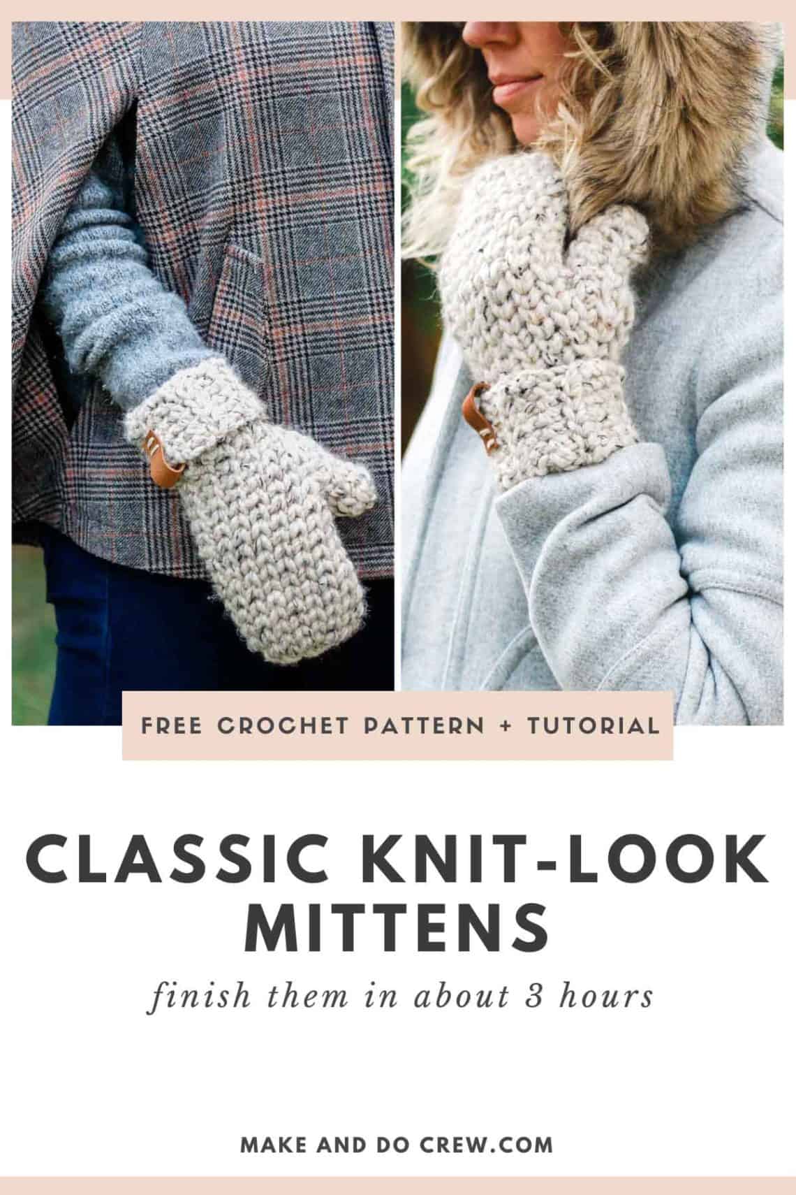 3 Hour Crochet Mittens [Free Pattern + Detailed Tutorial] 🧶