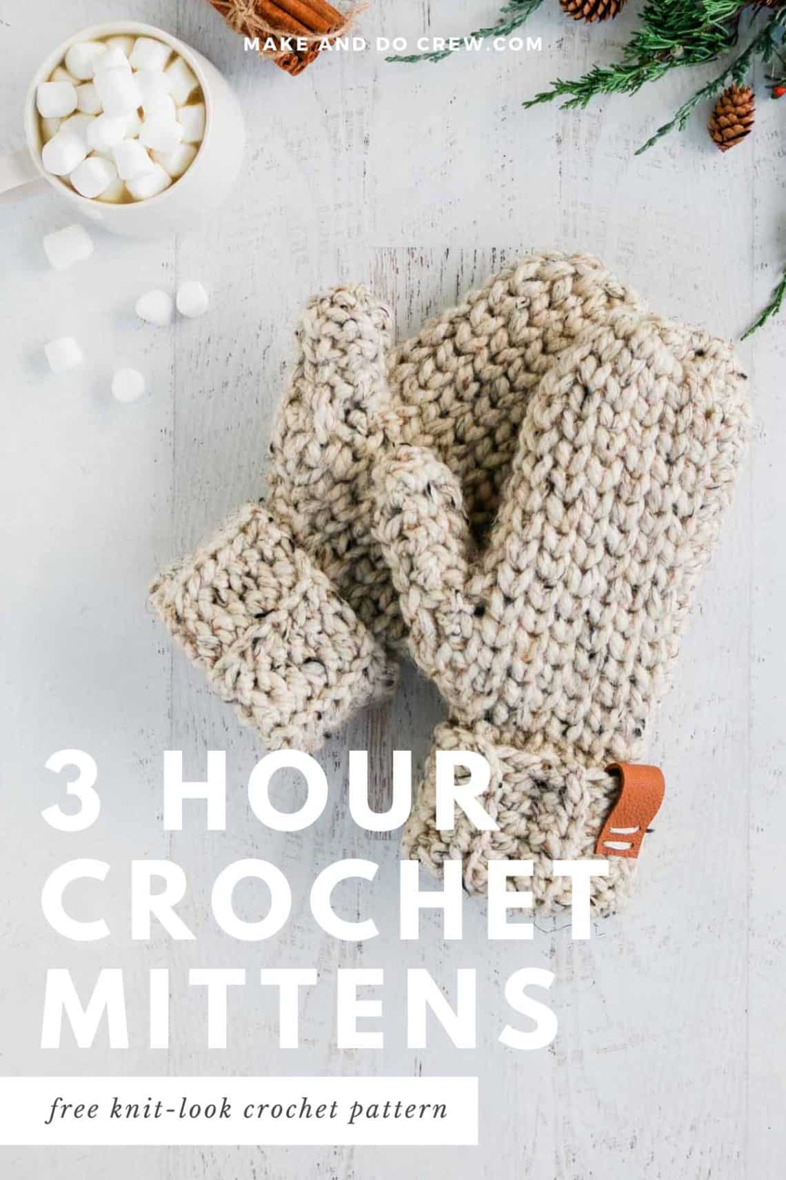 3 Hour Crochet Mittens [Free Pattern + Detailed Tutorial] 🧶