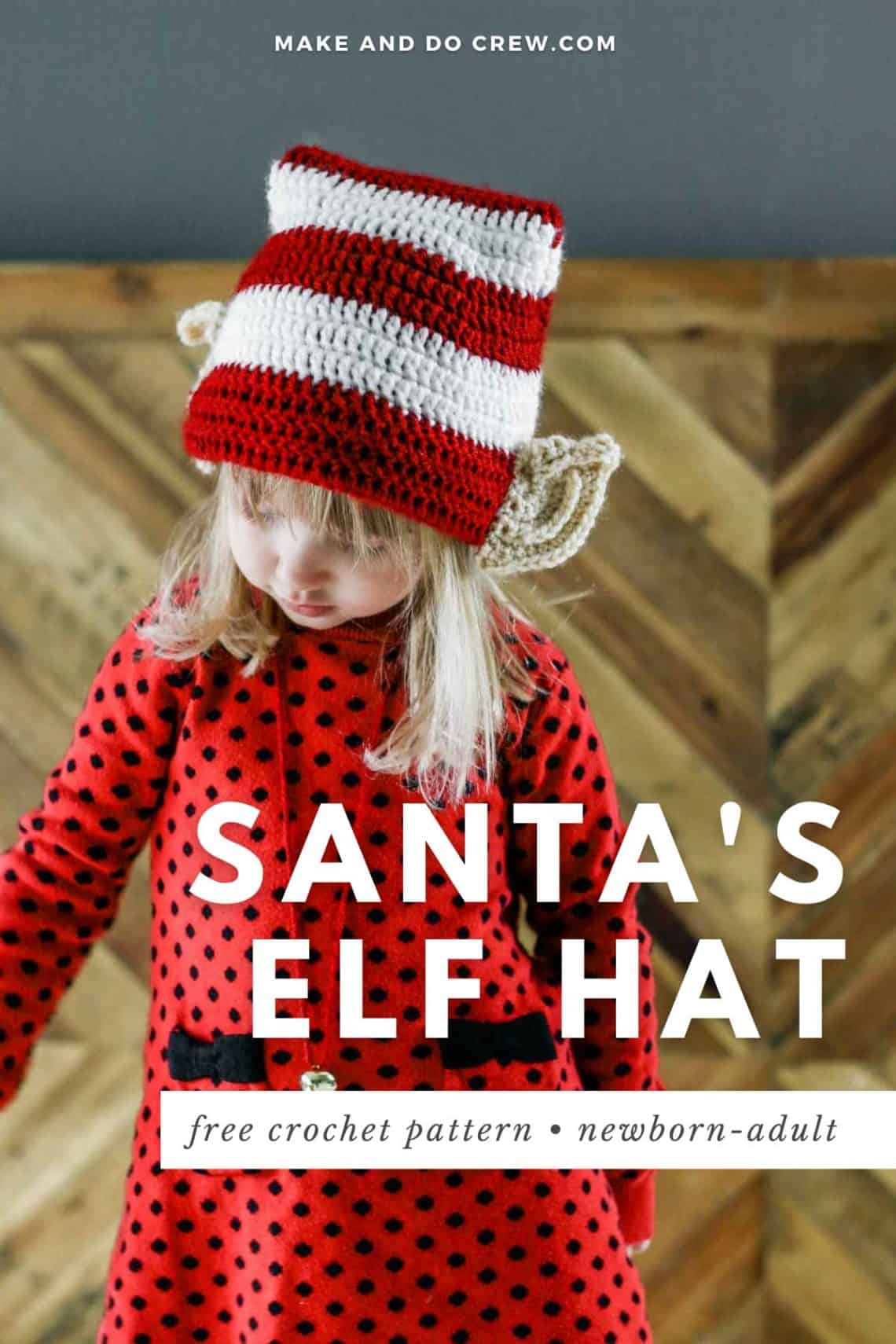 Free Crochet Elf Hat Pattern (with cutest ears!) 🧶 Make & Do Crew