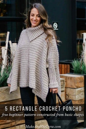 Crochet Sweater Poncho With Sleeves - Free Pattern