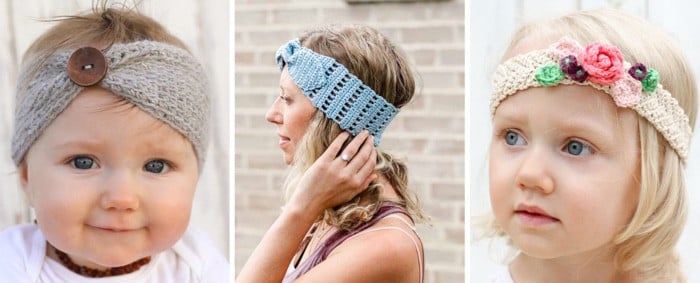 Free crochet headband patterns and tutorials for babies, kids, children, teens and adults. Perfect patterns for the women in your life!