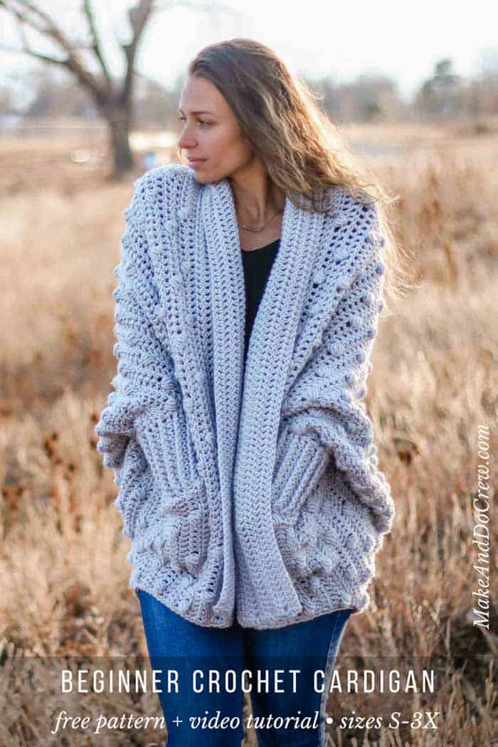 Free Crochet Sweater Pattern Haven Bobble Cardigan Video Tutorial