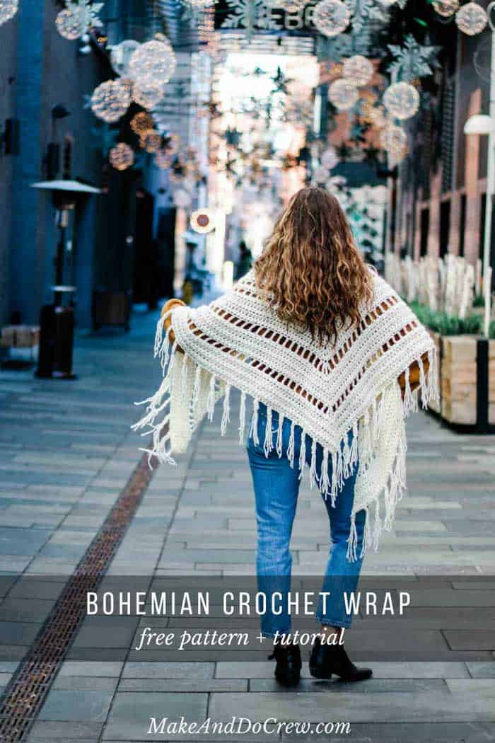 This fringed boho chunky crochet scarf pattern + tutorial is fast, easy and perfect for fall.