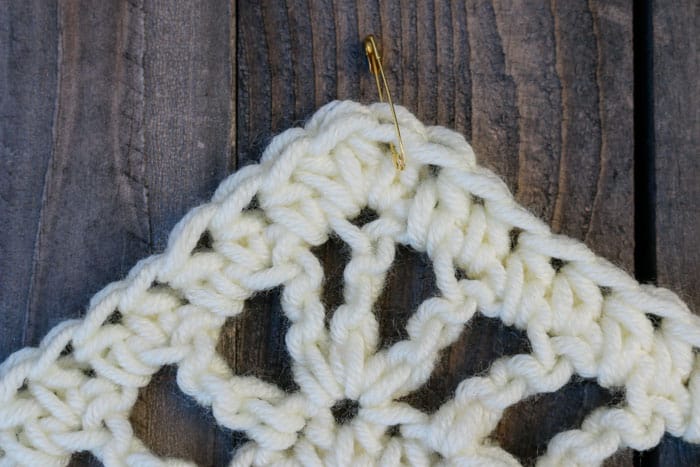 How to crochet a triangle scarf - tutorial and free pattern featuring Lion Brand Color Made Easy yarn in Alabaster.