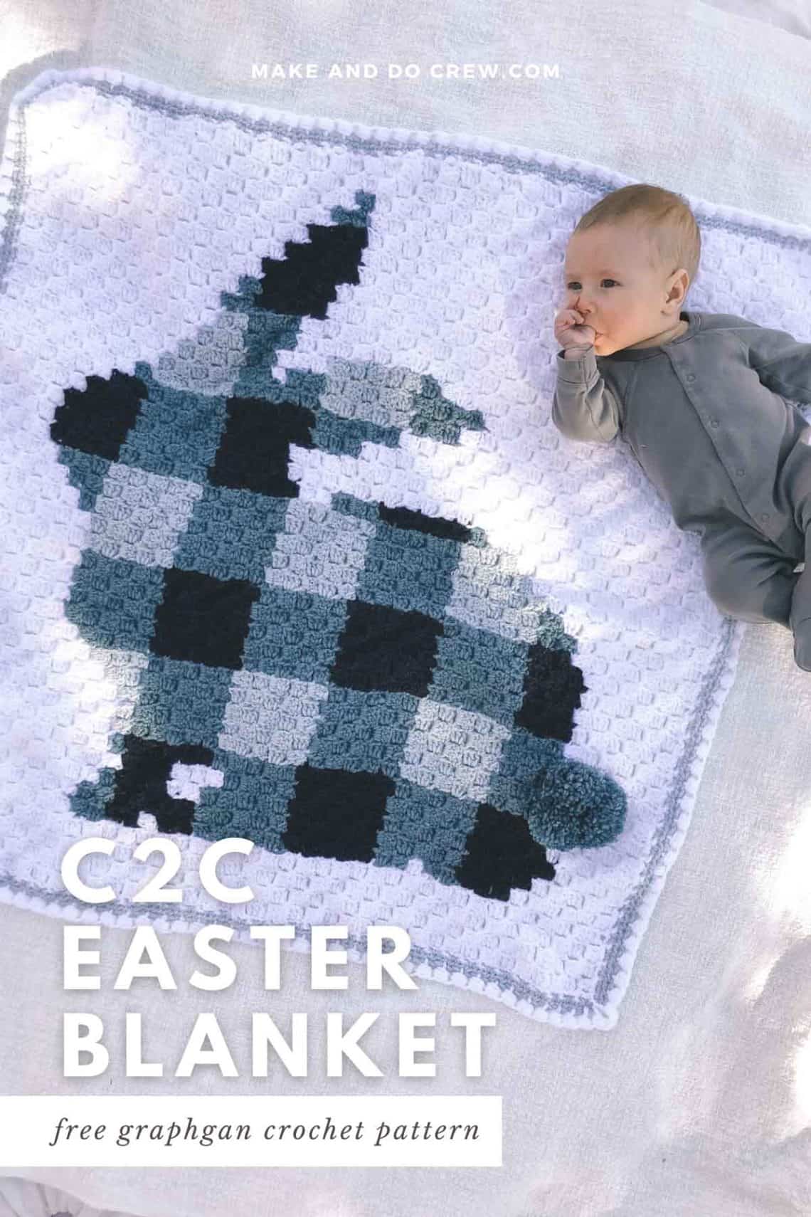 Corner to Corner Crochet Bunny Blanket Modern C2C Pattern >> Make
