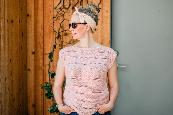 Beginner crochet top pattern that's easy, lightweight and perfect for summer. Free pattern featuring Lion Brand Beautiful You.