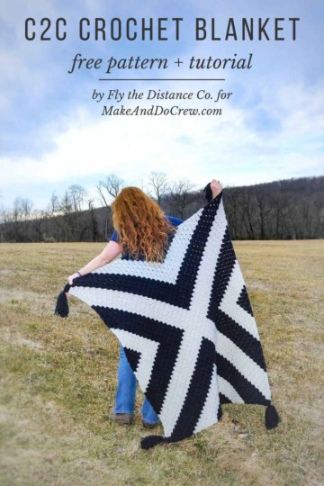Modern Corner to Corner Crochet Blanket - Free C2C Pattern