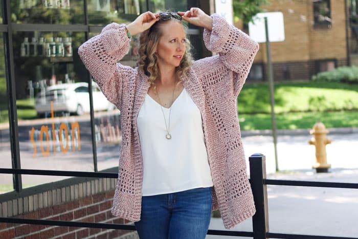 Crochet Cardigan Sweater made from two hexagons - pattern!