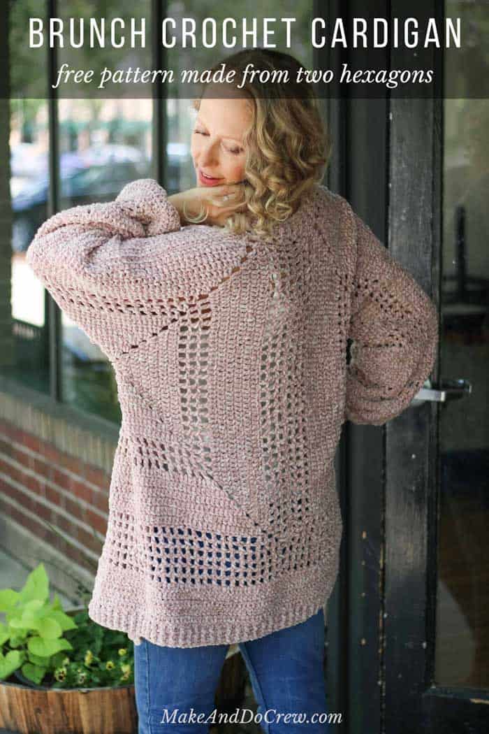 This velour crochet cardigan sweater pattern is the comfiest thing you'll ever make! Free pattern + tutorial featuring Lion Brand Yarn.
