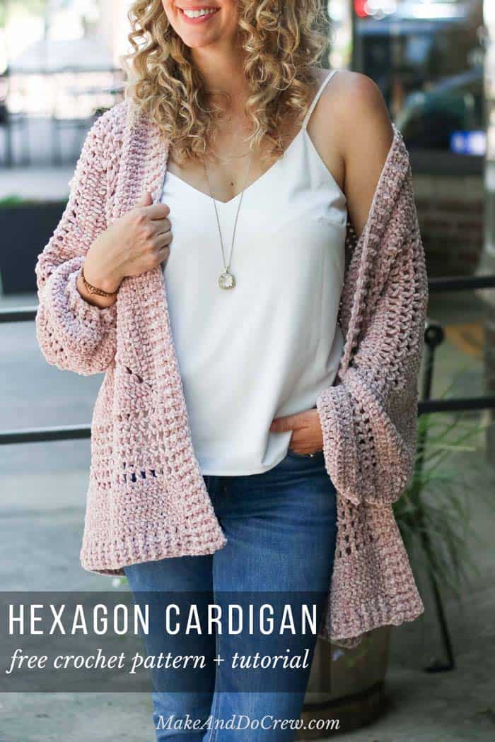 This velour crochet cardigan sweater pattern is the comfiest thing you'll ever make! Free pattern + tutorial featuring Lion Brand Yarn.