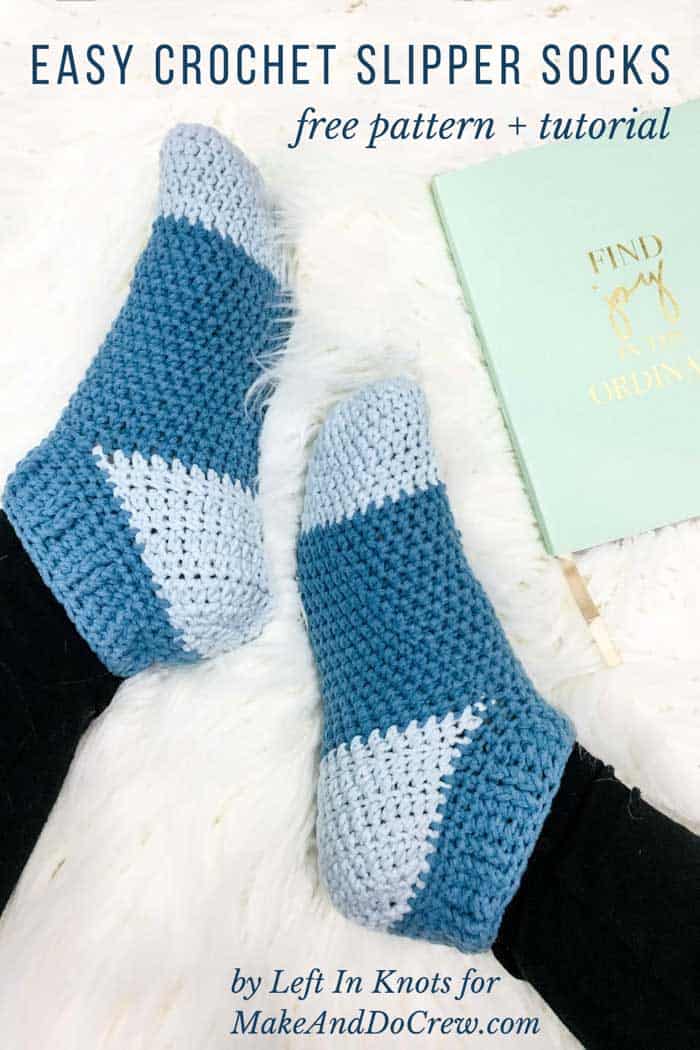 Easy Crochet Slipper Socks Free Pattern Tutorial Adult