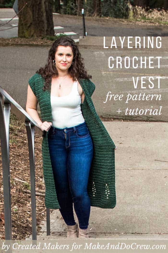 Free Long Crochet Vest Pattern - (perfect for layering with fall outfits!)
