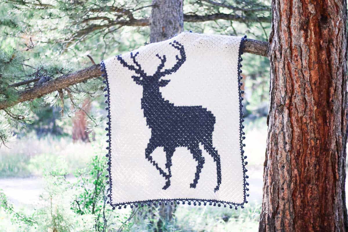 Modern, Rustic C2C Deer Blanket