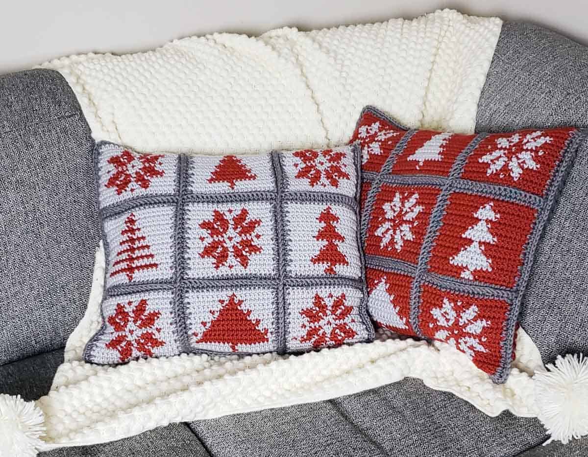 Make this Christmas tapestry crochet pattern and enjoy your Scandinavian-inspired pillows all winter long! 