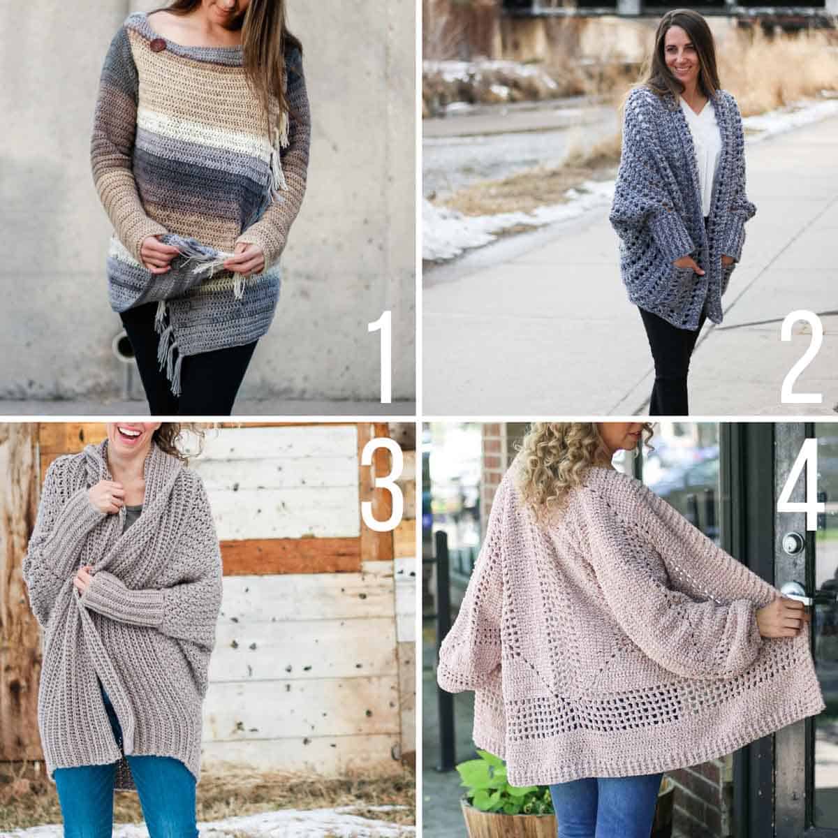 crochet sweaters. free patterns for beginners.