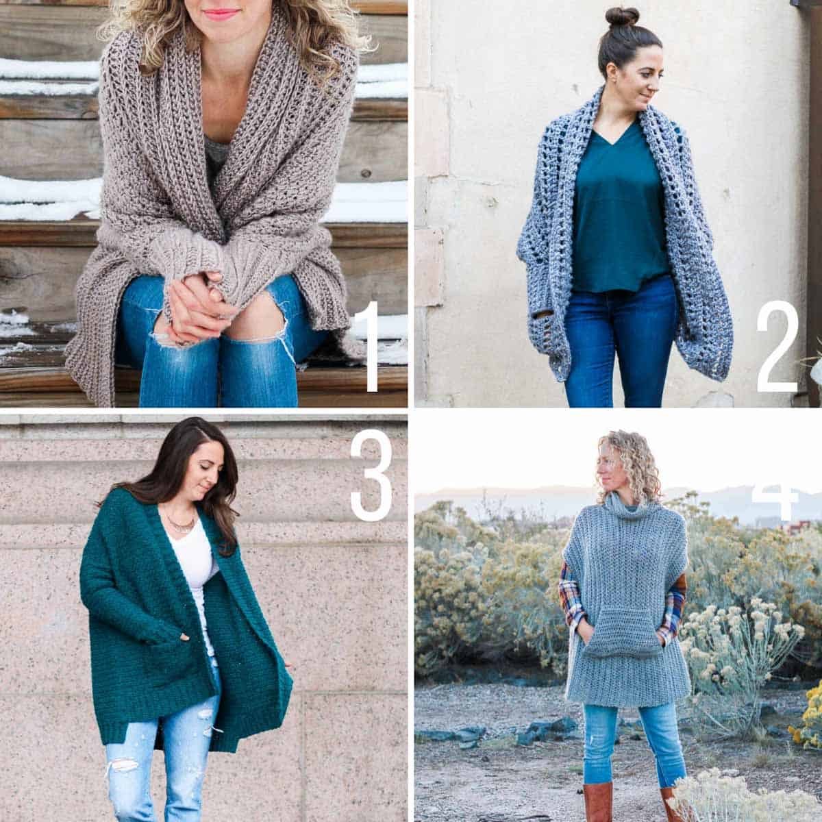Four free crochet sweater patterns