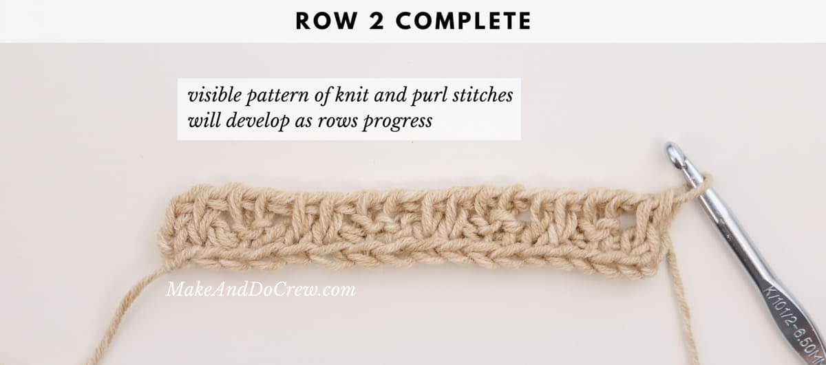 My Hobby Is Crochet: How to CROCHET: Knit Look Ribbing Knit 2, Purl 2 in  Rows using the Yarn Over Slip Stitch