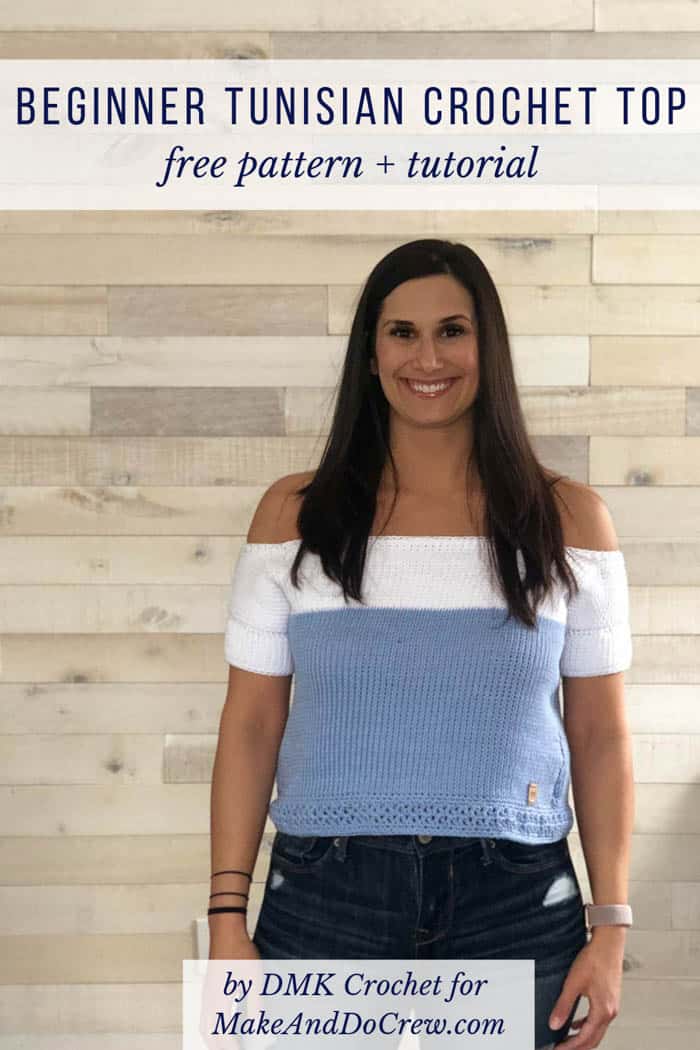 Free crochet pattern and tutorial for a beginner Tunisian summer top