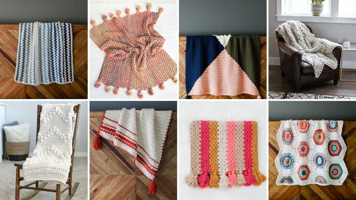 Free crochet blanket patterns with tutorials from Make & Do Crew.