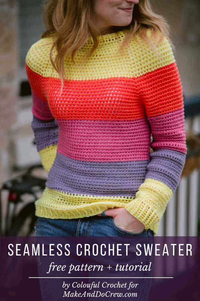 Top Down Crochet Sweater Free Pattern Seamless Raglan!