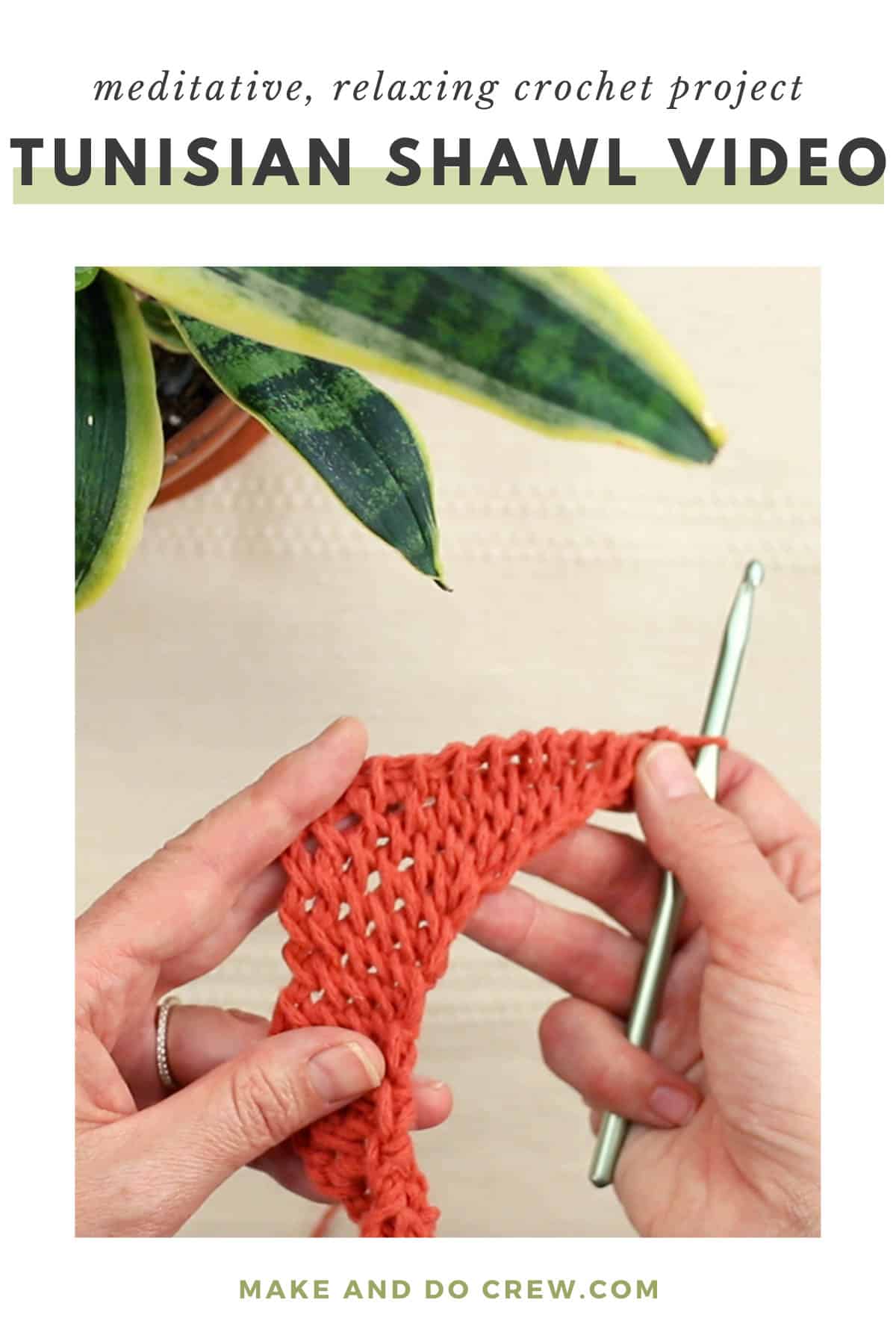 VIDEO: How to crochet an asymmetrical Tunisian crochet shawl (with