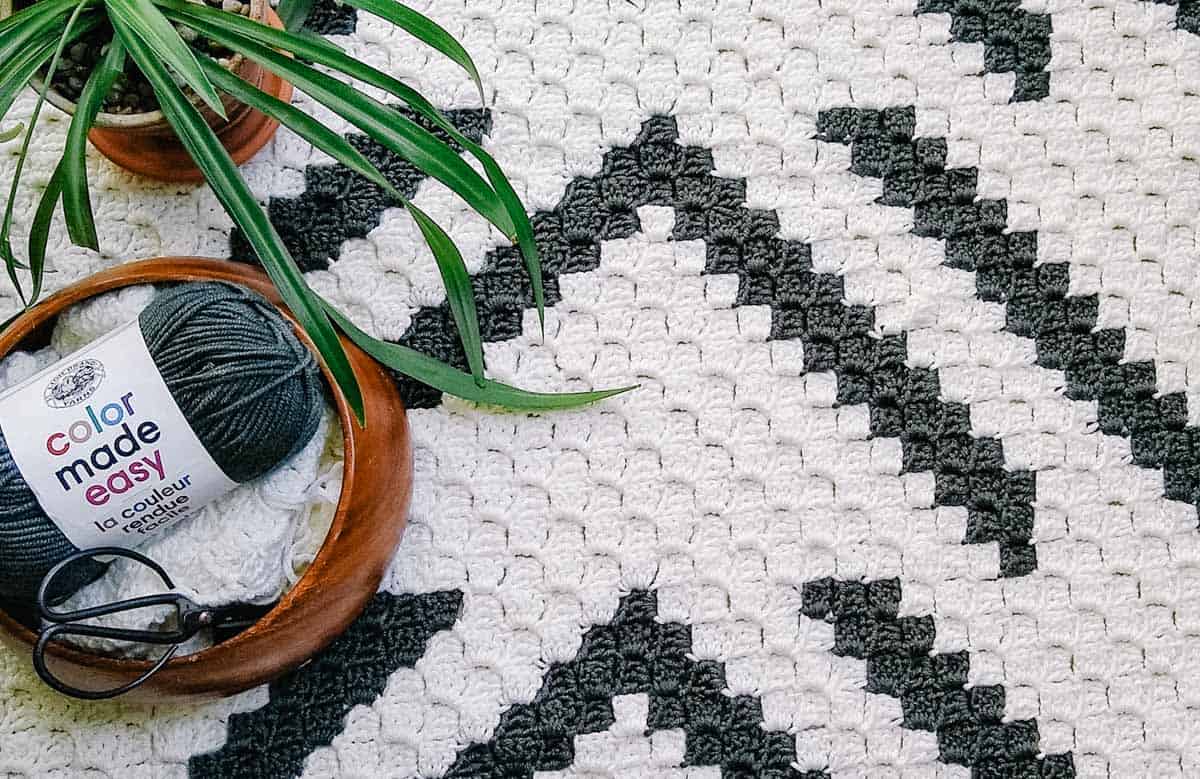 Graphic, Modern C2C Crochet Blanket