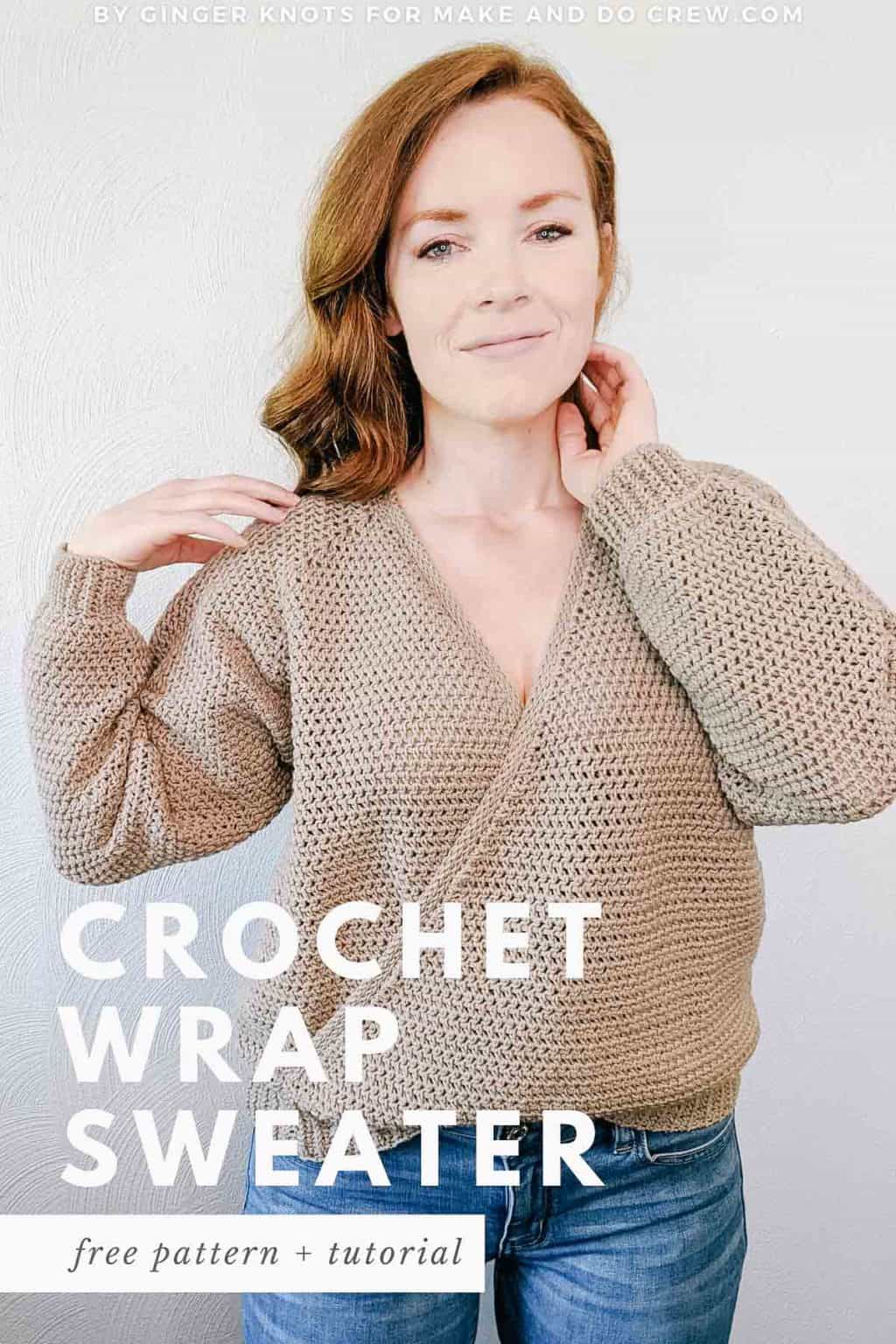 Crochet Ballet Wrap Sweater Free Pattern » Make & Do Crew