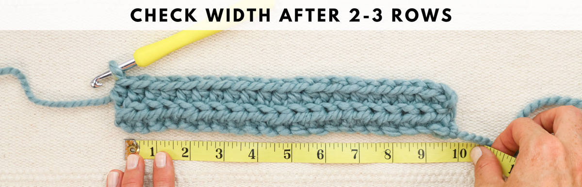 Tutorial showing a rectangle in progress crocheted in the half double crochet through the back loop only.