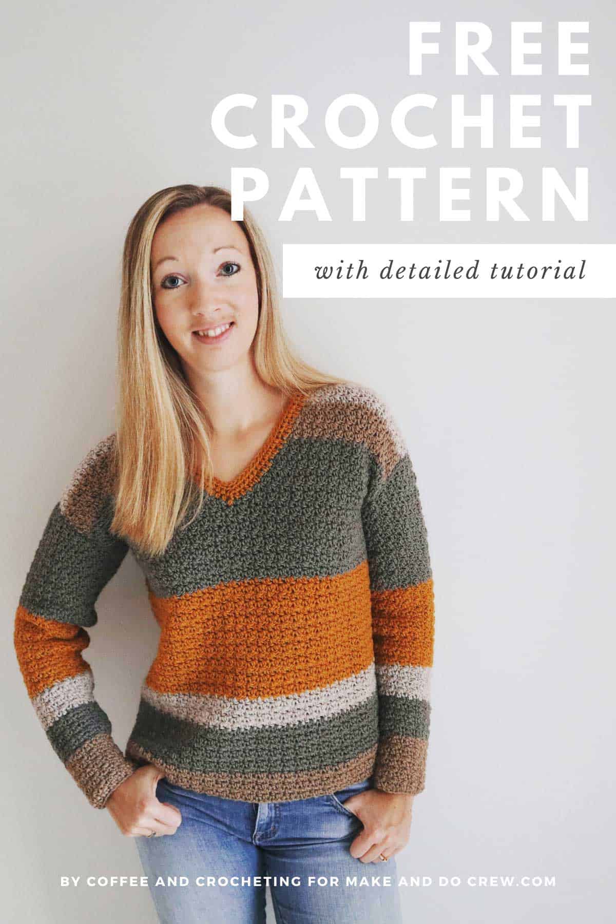 nøjagtigt dyd Baglæns V-Neck Pullover Sweater - Free Pattern » Make & Do Crew