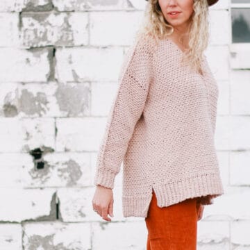 Pullover Crochet V Neck Sweater - Free Pattern » Make & Do Crew